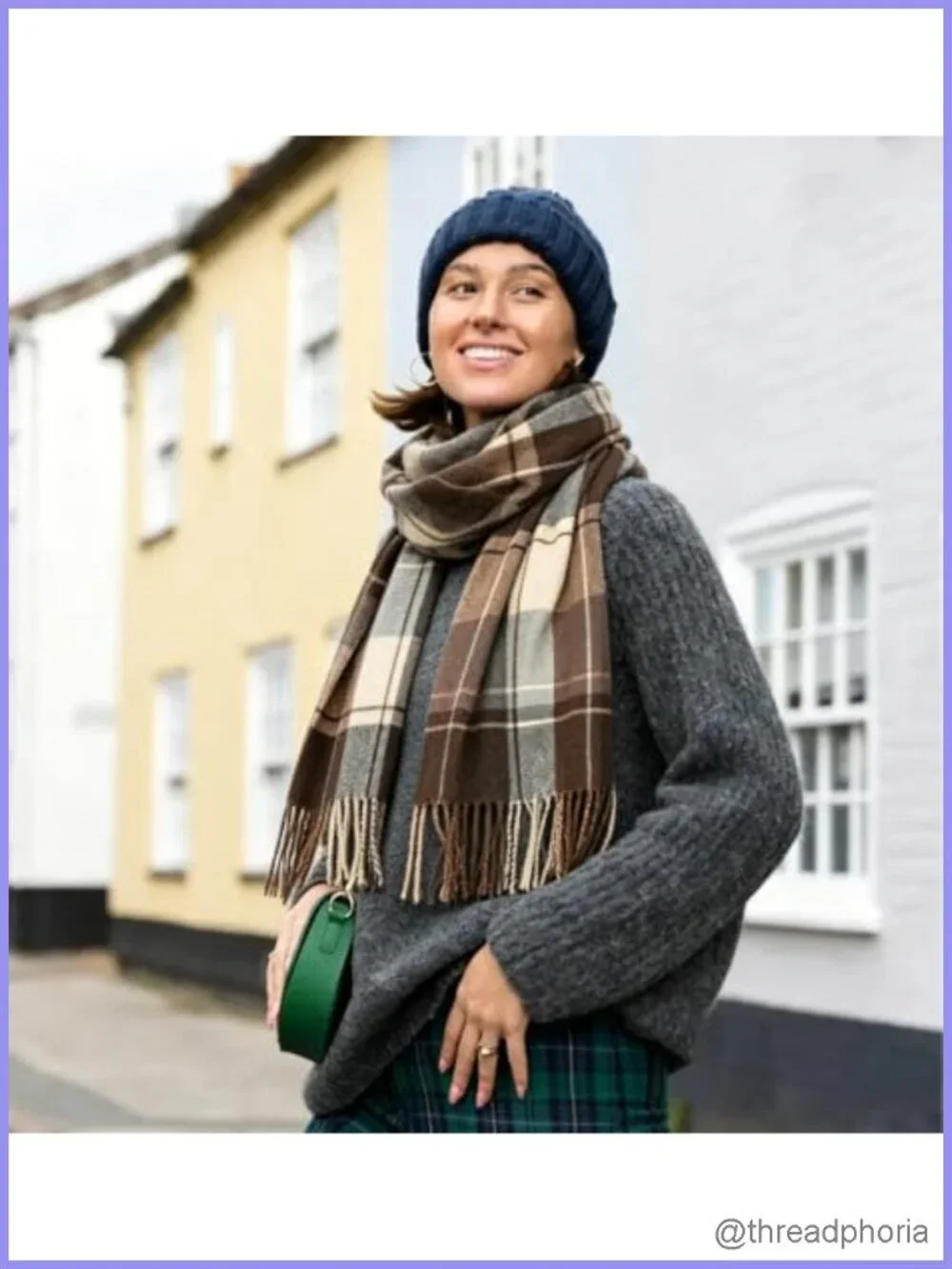 Oversized Plaid Tartan Scarf Shawl Wrap Winter Fall Blanket Warm Women